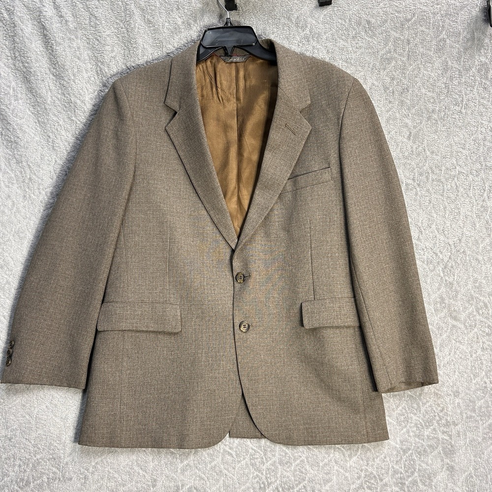 Vtg Levi's Business Class Men's Blazer 42R Brown Wool Blend 2 Button Sport Coat